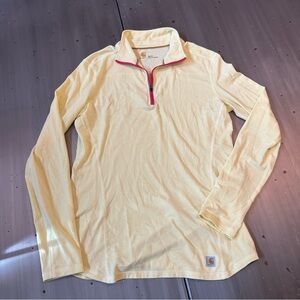Carhartt Force Lemon Yellow Quarter Zip Pullover size Small